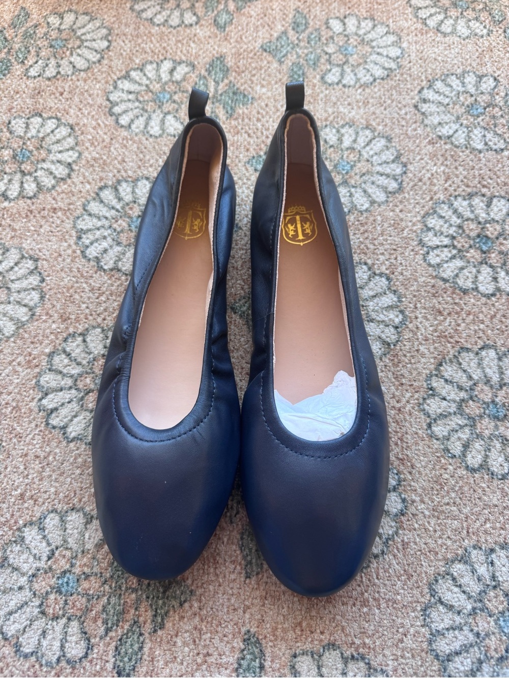 Talbots Navy blue Leather Slip-On Ballet Flats size 8.5